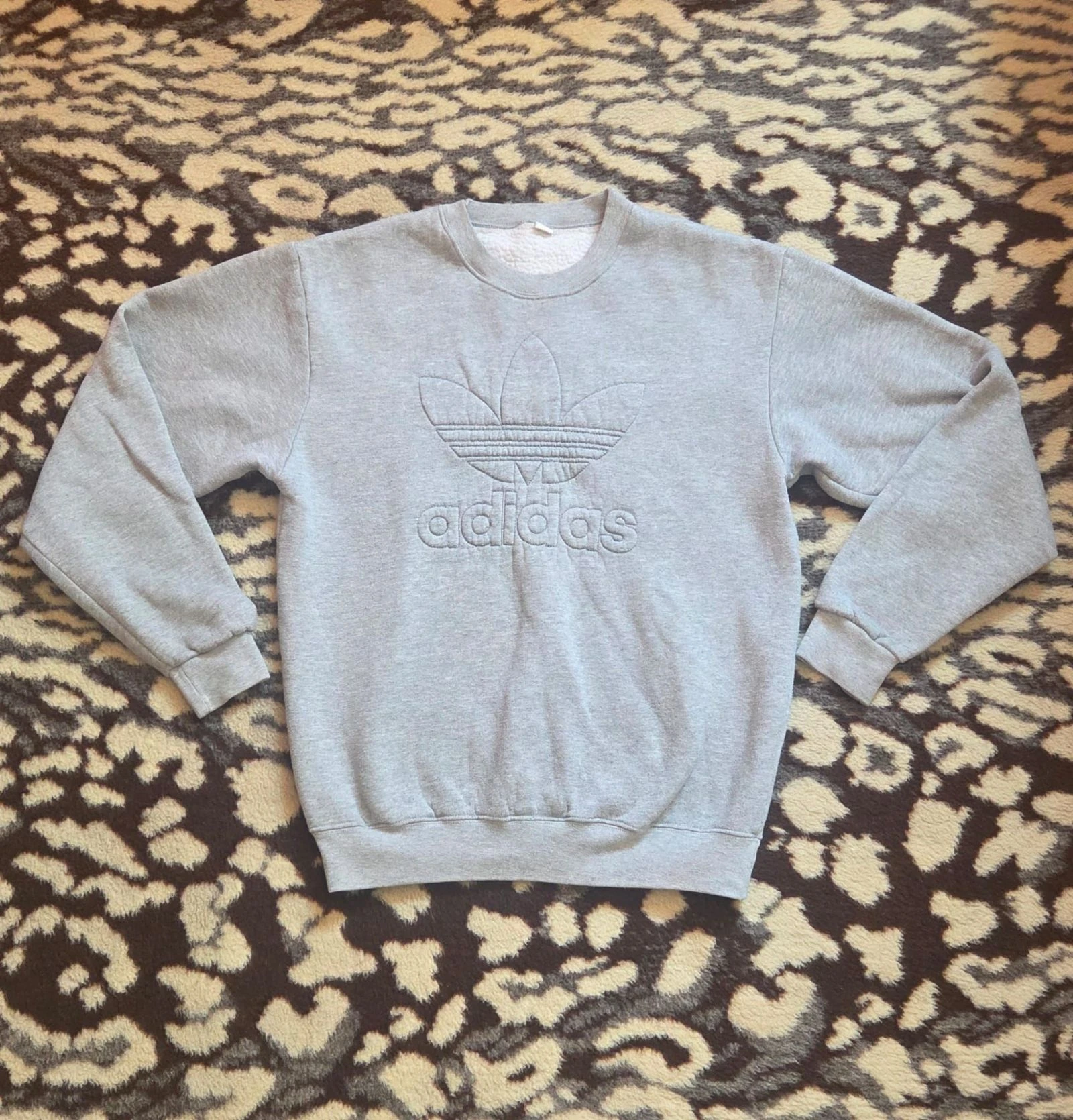 Men's retro vintage adidas sweatshirt, adidas originals, grey color - size S